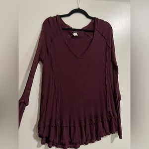 Free people maroon long sleeve